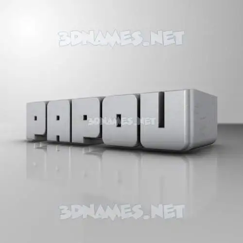 papou in White Metro style - 3D name wallpaper
