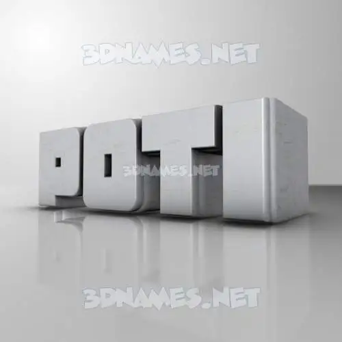 poti in White Metro style - 3D name wallpaper poti in White Metro style - 3D name wallpaper