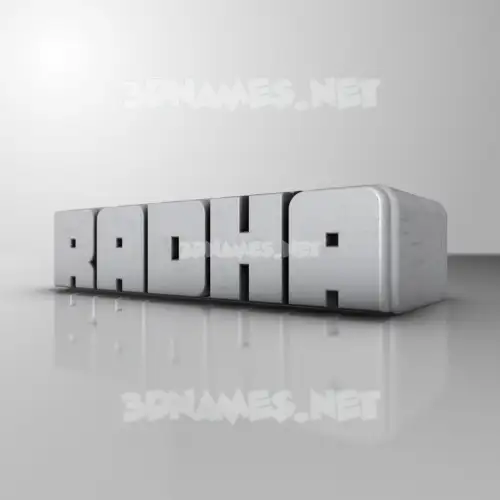 radha in White Metro style - 3D name wallpaper