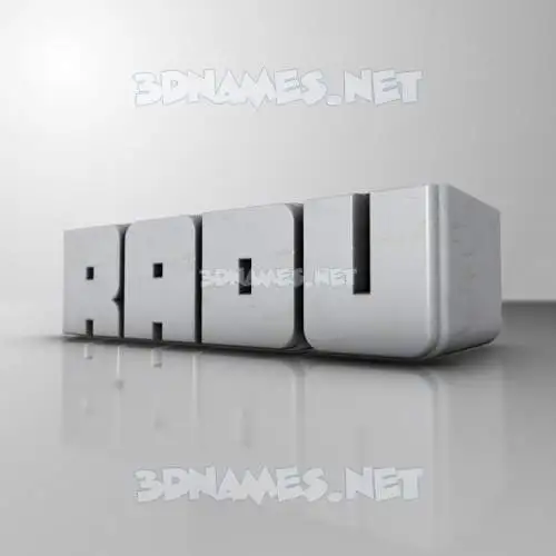 radu in White Metro style - 3D name wallpaper