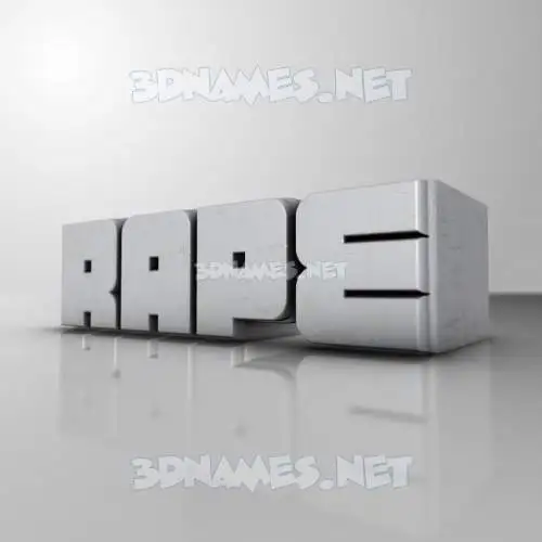 rape in White Metro style - 3D name wallpaper