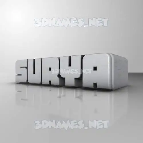 surya in White Metro style - 3D name wallpaper