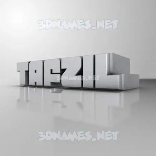 tafzil in White Metro style - 3D name wallpaper