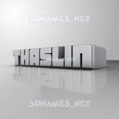 thaslin in White Metro style - 3D name wallpaper