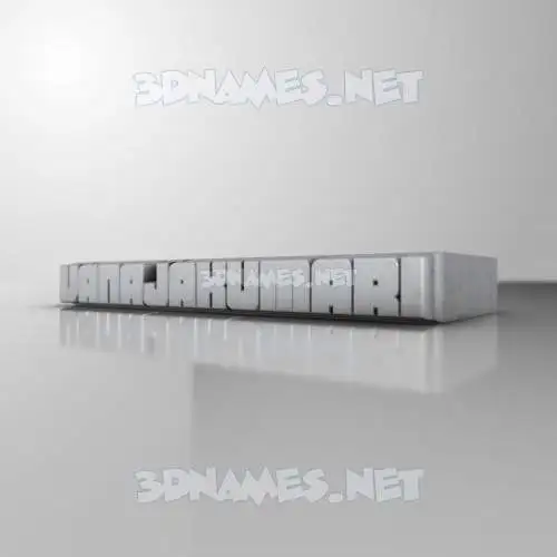 vanajakumari in White Metro style - 3D name wallpaper
