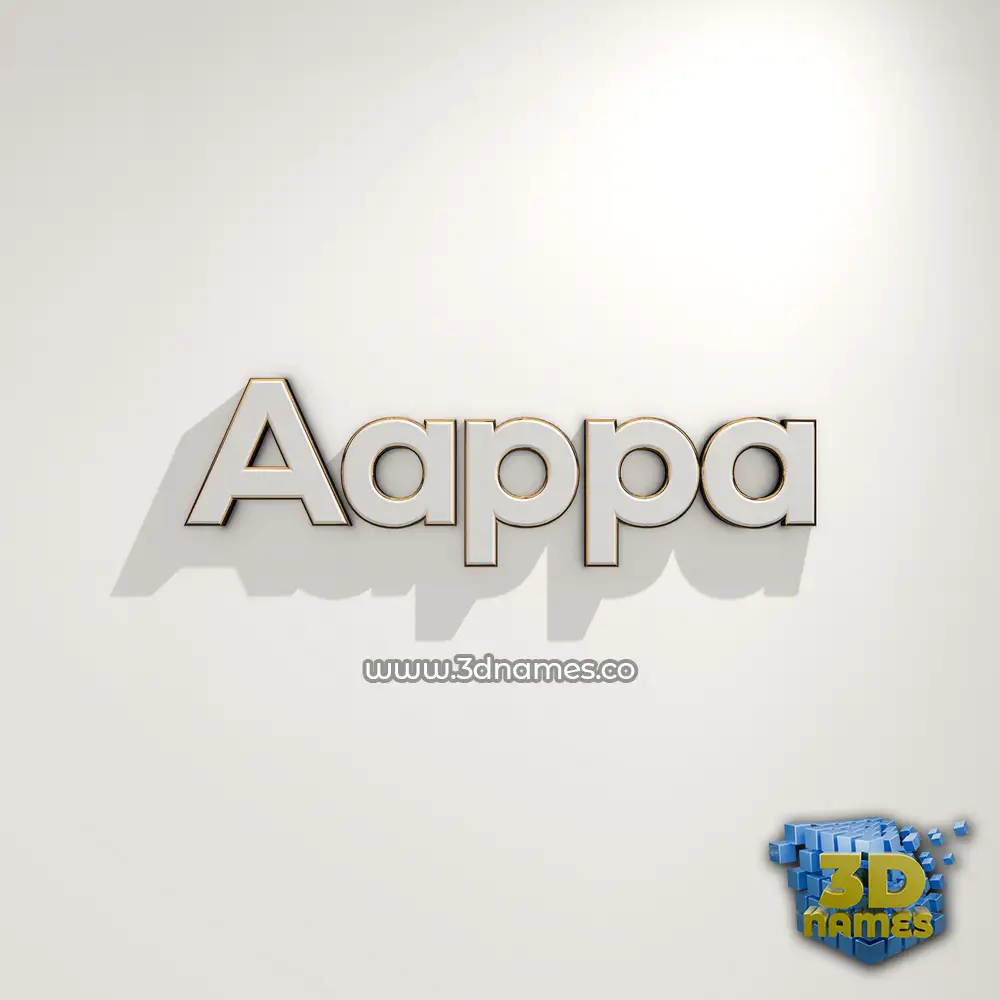 aappa in White Logo Warm style - 3D name wallpaper
