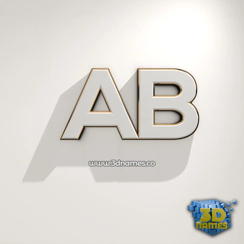 ab in White Logo Warm style - 3D name wallpaper