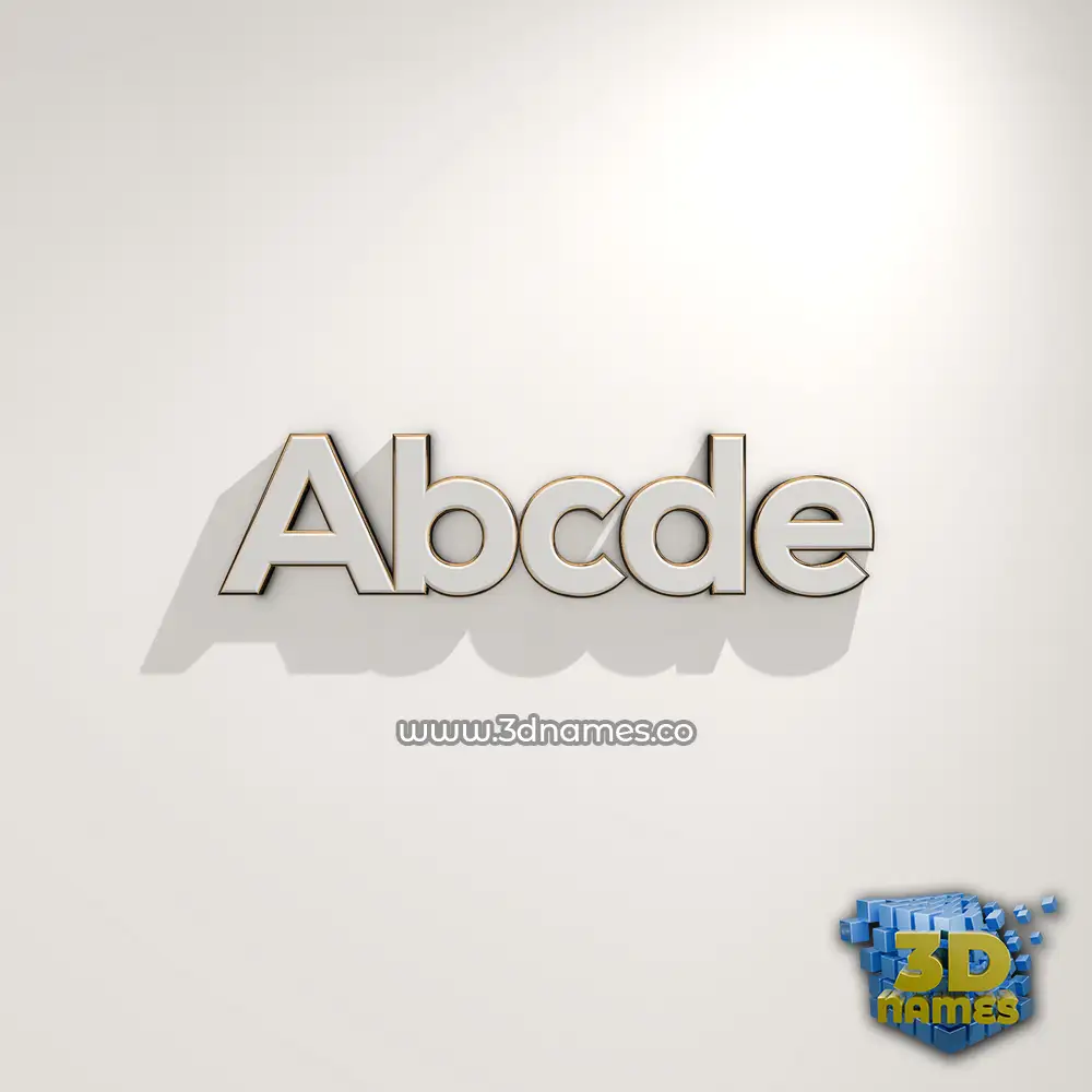 abcde in White Logo Warm style - 3D name wallpaper abcde in White Logo Warm style - 3D name wallpaper