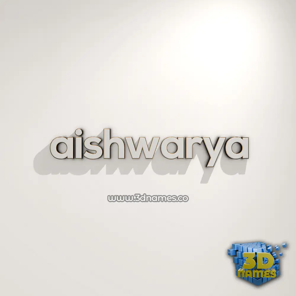 aishwarya in White Logo Warm style - 3D name wallpaper