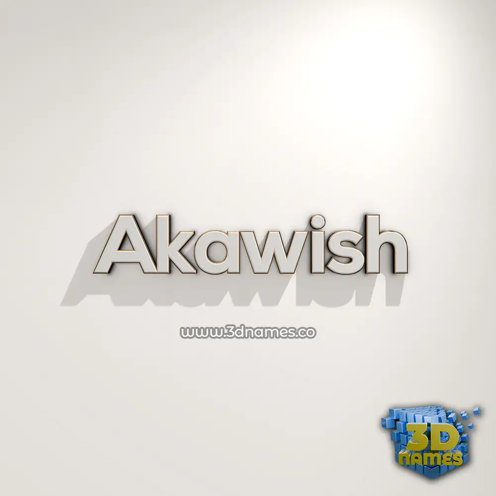 akawish in White Logo Warm style - 3D name wallpaper akawish in White Logo Warm style - 3D name wallpaper