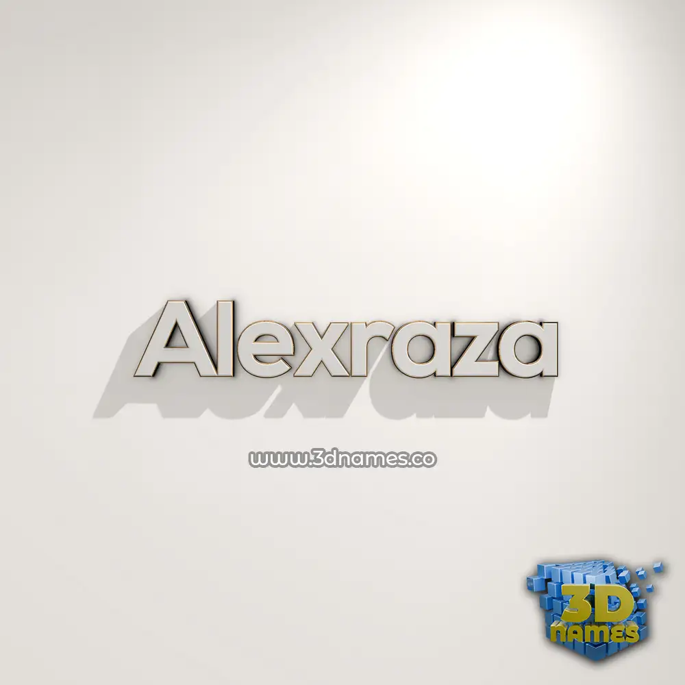 alexraza in White Logo Warm style - 3D name wallpaper