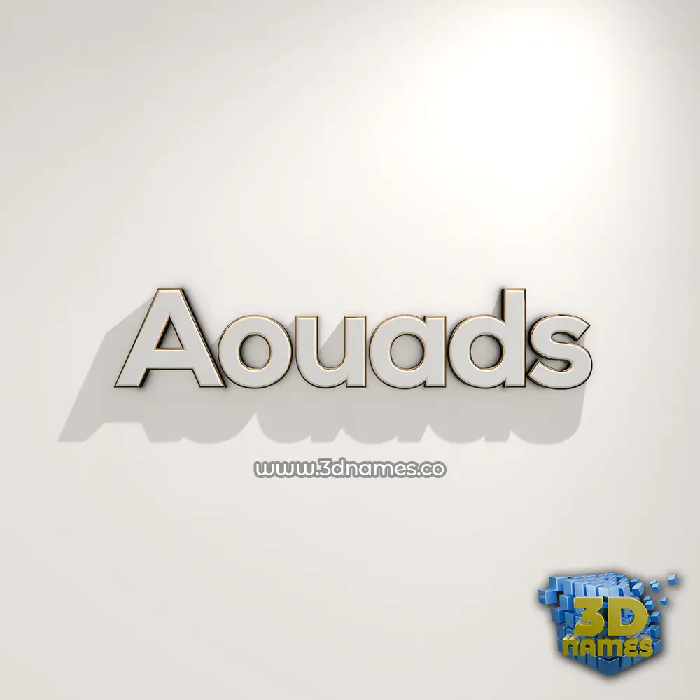 aouads in White Logo Warm style - 3D name wallpaper aouads in White Logo Warm style - 3D name wallpaper