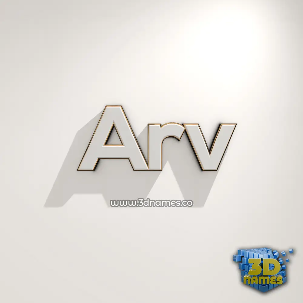 arv in White Logo Warm style - 3D name wallpaper arv in White Logo Warm style - 3D name wallpaper