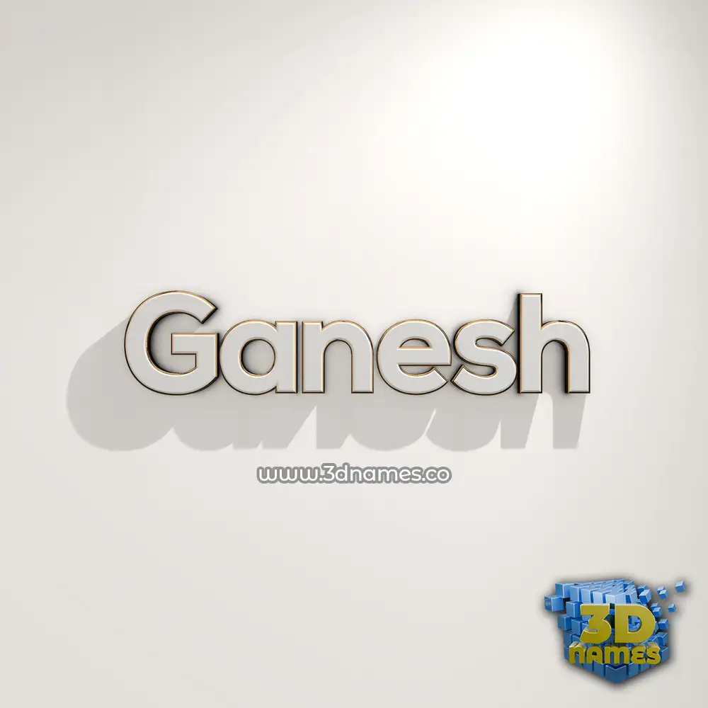 ganesh in White Logo Warm style - 3D name wallpaper
