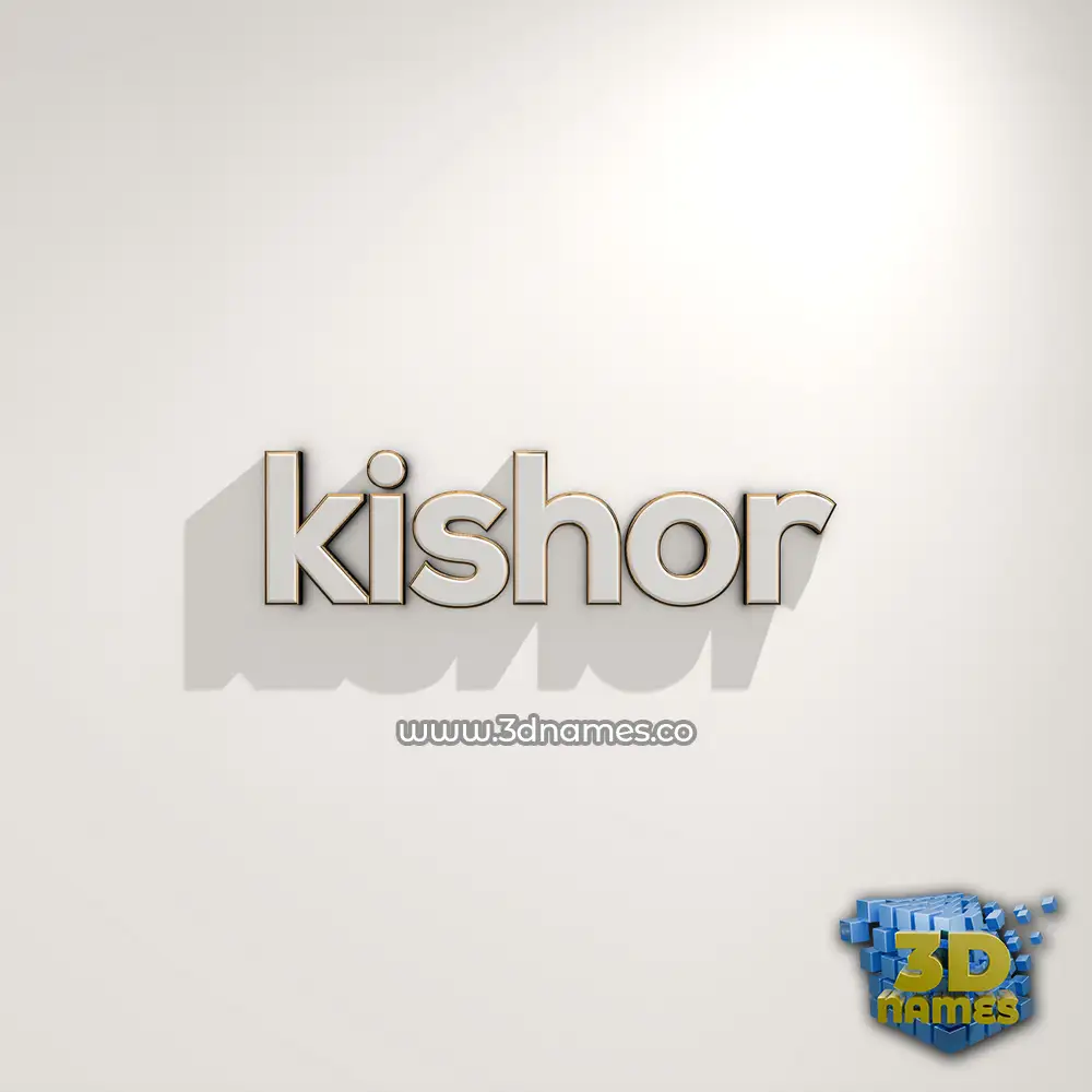 kishor in White Logo Warm style - 3D name wallpaper