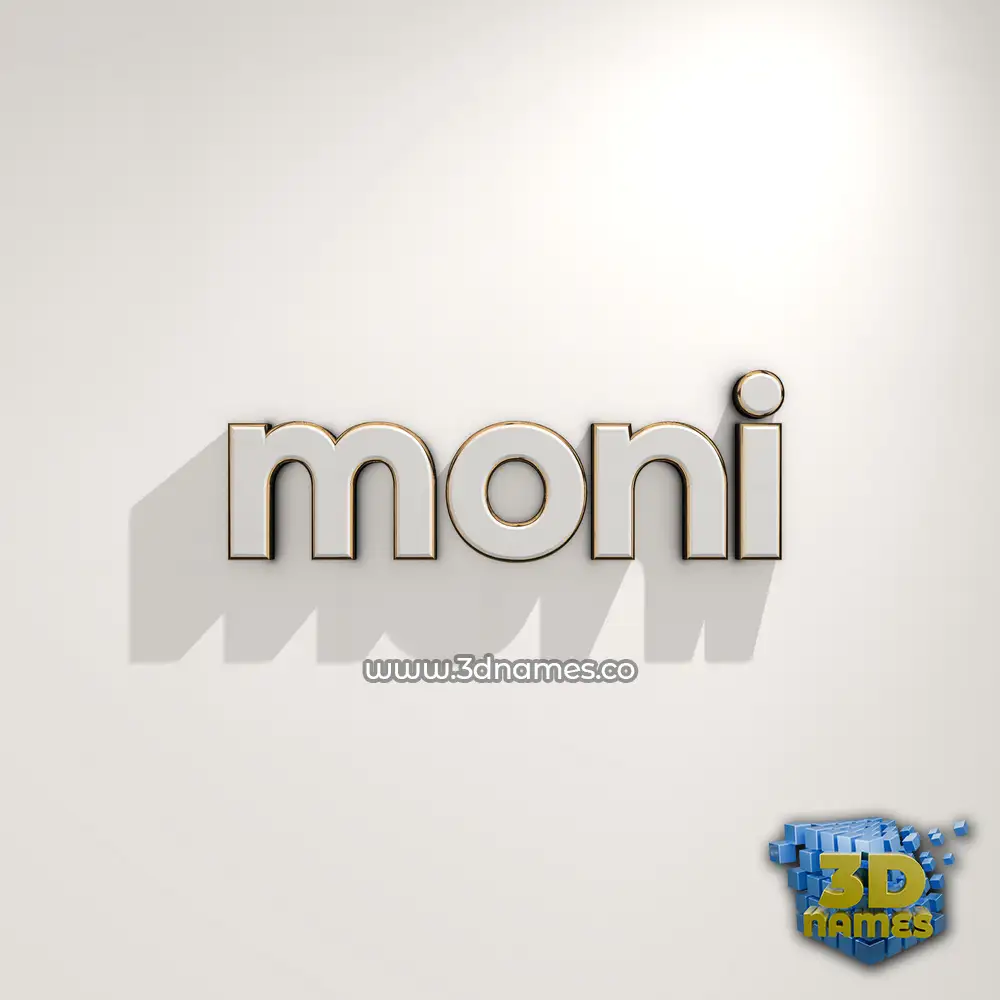 moni in White Logo Warm style - 3D name wallpaper moni in White Logo Warm style - 3D name wallpaper
