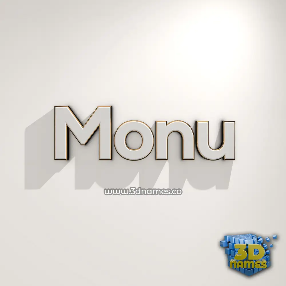 monu in White Logo Warm style - 3D name wallpaper monu in White Logo Warm style - 3D name wallpaper