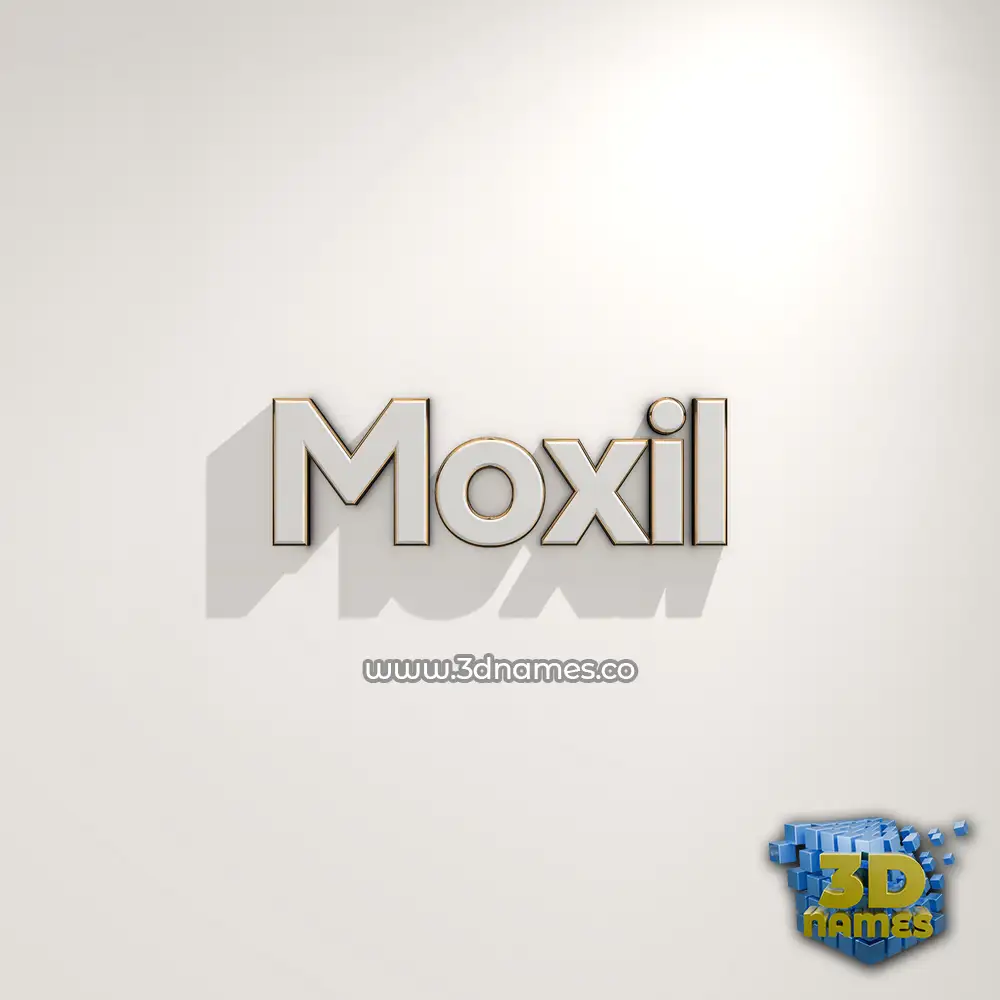 moxil in White Logo Warm style - 3D name wallpaper