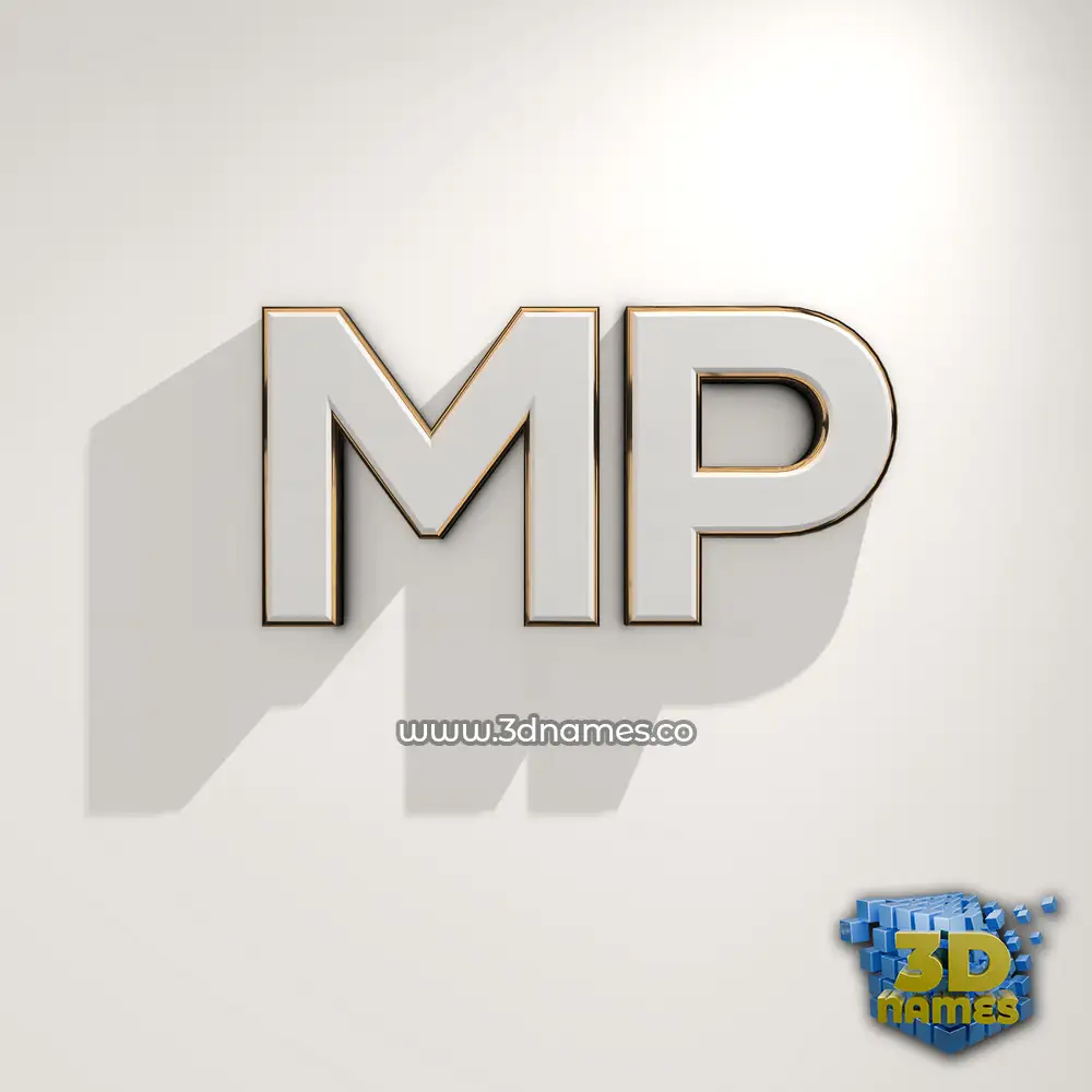 mp in White Logo Warm style - 3D name wallpaper