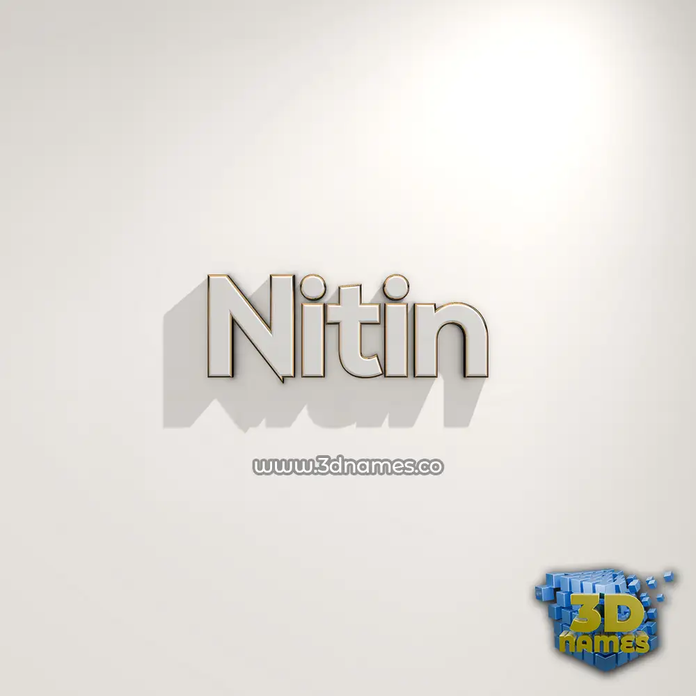 nitin in White Logo Warm style - 3D name wallpaper