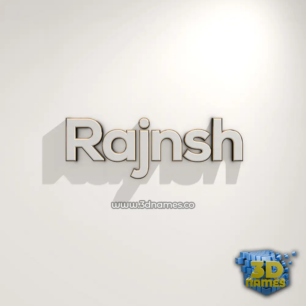 rajnsh in White Logo Warm style - 3D name wallpaper