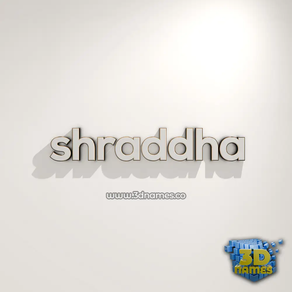 shraddha in White Logo Warm style - 3D name wallpaper