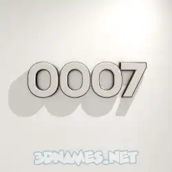 0007 in White Logo Warm style - 3D name wallpaper