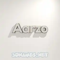aarzo in White Logo Warm style - 3D name wallpaper