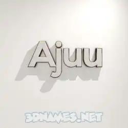 ajuu in White Logo Warm style - 3D name wallpaper