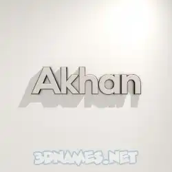 akhan in White Logo Warm style - 3D name wallpaper