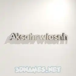 aksahrwiasnh in White Logo Warm style - 3D name wallpaper