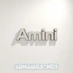 amini in White Logo Warm style - 3D name wallpaper