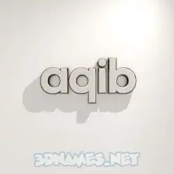 aqib in White Logo Warm style - 3D name wallpaper