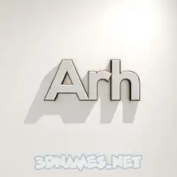 arh in White Logo Warm style - 3D name wallpaper