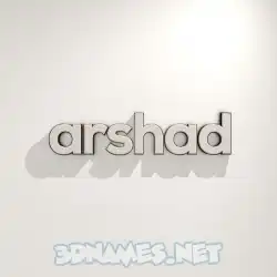 arshad in White Logo Warm style - 3D name wallpaper
