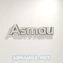 asmau in White Logo Warm style - 3D name wallpaper