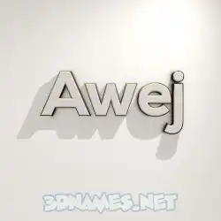 awej in White Logo Warm style - 3D name wallpaper