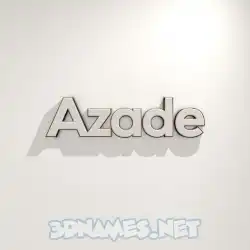 azade in White Logo Warm style - 3D name wallpaper