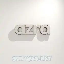 azra in White Logo Warm style - 3D name wallpaper