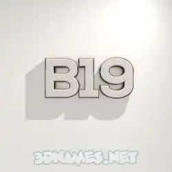b19 in White Logo Warm style - 3D name wallpaper
