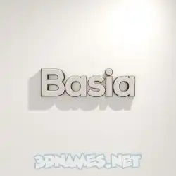 basia in White Logo Warm style - 3D name wallpaper