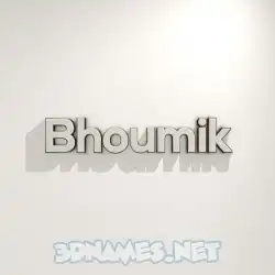 bhoumik in White Logo Warm style - 3D name wallpaper