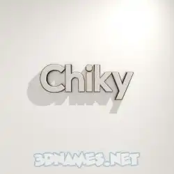 chiky in White Logo Warm style - 3D name wallpaper