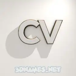 cv in White Logo Warm style - 3D name wallpaper