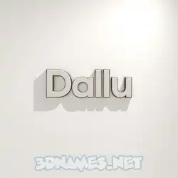 dallu in White Logo Warm style - 3D name wallpaper