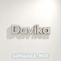 davika in White Logo Warm style - 3D name wallpaper
