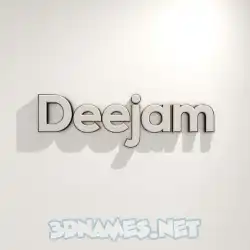 deejam in White Logo Warm style - 3D name wallpaper