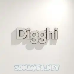 digghi in White Logo Warm style - 3D name wallpaper