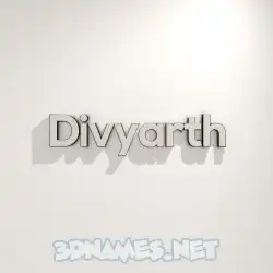 divyarth in White Logo Warm style - 3D name wallpaper