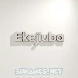 ekejiuba in White Logo Warm style - 3D name wallpaper
